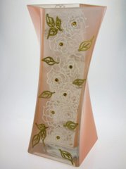 Ваза стеклянная ручной работы Персиковые цветы (Крученная) ZA-1068