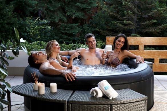 Комплект мебели для круглого джакузи SPA (4 элемента), серый