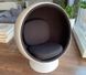 Поворотне футуристичне крісло шар Ball Chair з акустичним витишенням біло-чорне