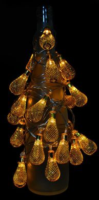Новогодняя гирлянда "Золотая груша" 26 LED, Золотой свет