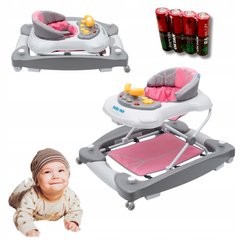 Baby Mix Ходунки с качелями и розовыми силиконовыми колесами + Угольно-цинковая батарейка Octane AA (R6) 4 шт.