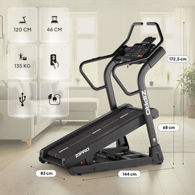 Бігова доріжка з великим кутом нахилу Zipro Shred