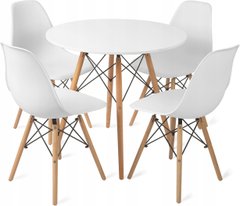 Стол 80 см + 4 скандинавских стула