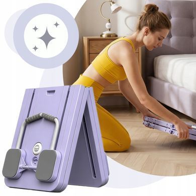 Багатофункціональна дошка Pilates Reformer 12 в 1 Retoo SR341 з еспандерами та цифровим таймером