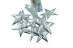 Новогодняя гирлянда "Звезды" 8 LED, Белый теплый свет, на пальчиковых батарейках