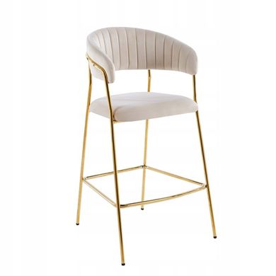 Барный стул бежевый, Gold Gloss, Glamour Velvet