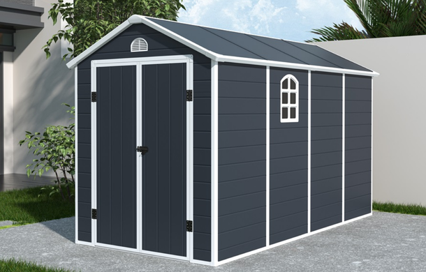 Пластиковый сарай для инструмента Bergen 1,9 x 3,7 м CoverTech антрацит
