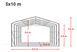 Гаражний павільйон 5х10м - висота бокових стін 2,7м з воротами 4,1х2,5м, ПВХ 850, сірий, установка - бетон - 9