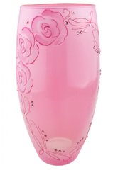 Ваза стеклянная ручной работы Розовые цветы (Стакан высокий) ZA-1266