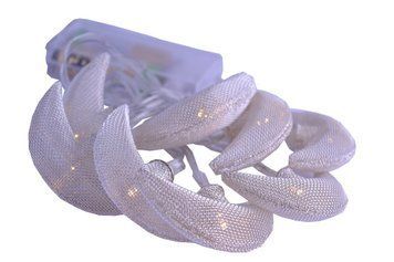 Новогодняя гирлянда "Месяц" 8 LED, Белый теплый свет, на пальчиковых батарейках
