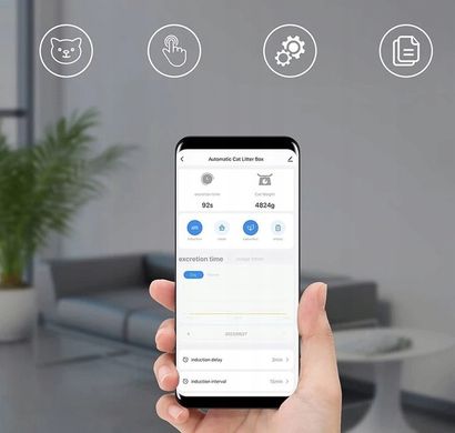 Самоочищающийся кошачий туалет SMART Wi-Fi