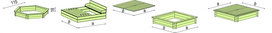 Пісочниця, що замикається зі спинками 1500 x 1500