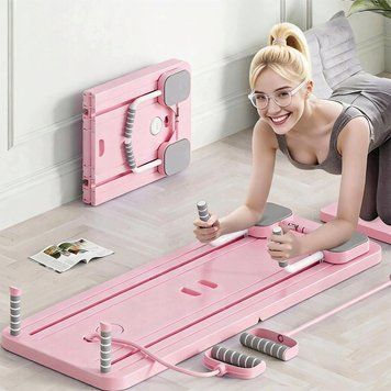 Складана дошка для тренувань Reformer Pilates 7 в 1, рожева
