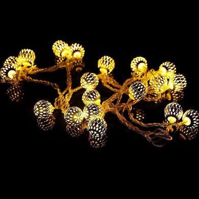 Новогодняя гирлянда 30 LED, Белый теплый свет, 5,8 м