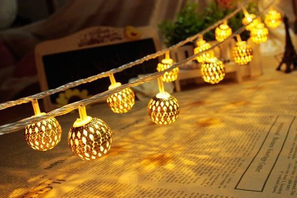 Новогодняя гирлянда 30 LED, Белый теплый свет, 5,8 м