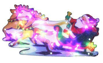 Новогодняя скульптура "Дед Мороз и сани" 24 LED