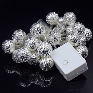 Новорічна гірлянда 30 LED, Біле холодне світло, 5,8 м