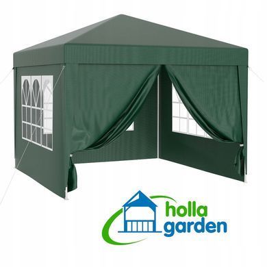 Садовый павильон Holla Garden 3&times;3 м с 4 стенками, закрывающийся, зеленый