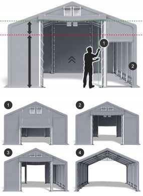 Палатка для хранения 4x8 [2,5 м] Industrial DAS