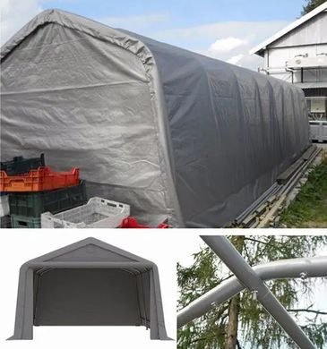 Тентовый гараж РЕ 2,4 м x 4,7 м серый