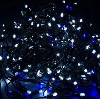 Новогодняя гирлянда бахрома 12 м 300 LED (Холодный белый с синей вспышкой)