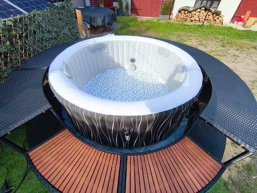 Обшивка для SPA-басейну з поліротангу кругла Casaria, чорна, &Oslash;206 см
