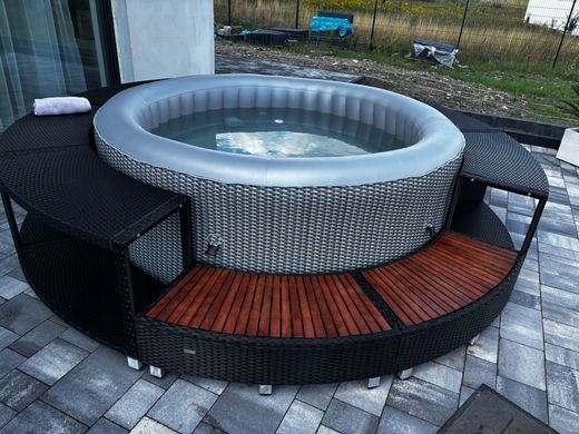 Обшивка для SPA-басейну з поліротангу кругла Casaria, чорна, &Oslash;206 см