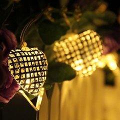 Новогодняя гирлянда "Сердца" 10 LED, Белый теплый свет, на пальчиковых батарейках