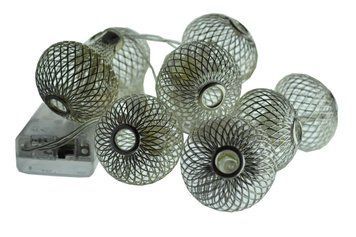 Новогодняя гирлянда "Шары" 8 LED, Белый теплый свет