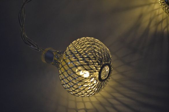 Новорічна гірлянда "Кулі" 8 LED, Біле тепле світло