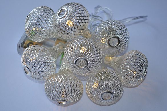 Новорічна гірлянда "Кулі" 8 LED, Біле тепле світло