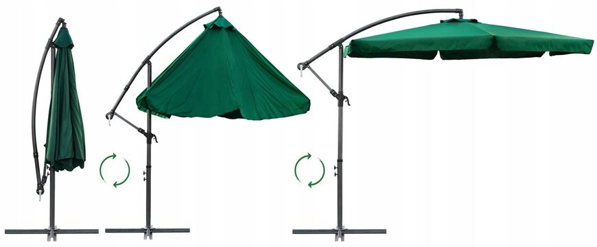 Садовый зонт Furnide зеленый, 300 см.