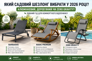 Який садовий шезлонг вибрати у 2026 році: алюмінієвий, дерев'яний чи Zero Gravity? Повний гід для комфортного відпочинку