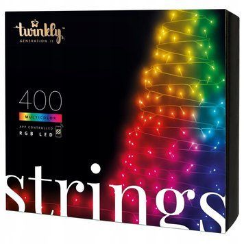 Twinkly Strings 400 LED RGB black wire Plug F (тип ЕС) 32 м