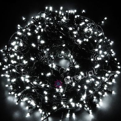 Новорічна гірлянда 100 LED, Довжина 8M, Біле холодне світло, кабель 2,2 мм