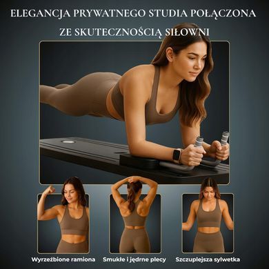 Складна дошка для пілатесу Pilatella PB-001-2025-BLK &ndash; домашній реформер для пілатесу, йоги та фітнесу