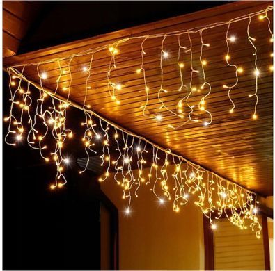 Гірлянда бахрома 14.5 м 300 LED Білий теплий