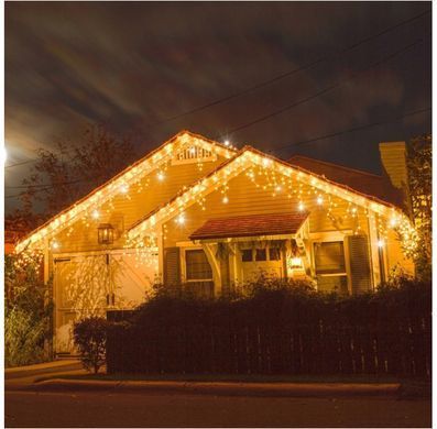 Гірлянда бахрома 14.5 м 300 LED Білий теплий
