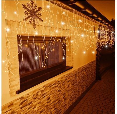 Гірлянда бахрома 14.5 м 300 LED Білий теплий