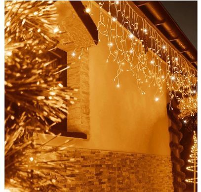 Гірлянда бахрома 14.5 м 300 LED Білий теплий