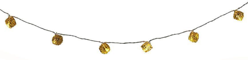 Новорічна гірлянда "Кубики" LED x 10, Біле тепле світло, На пальчикових батарейках