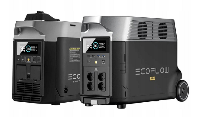 Джерело безперебійного живлення EcoFlow 1ECO3600 + двопаливний генератор, Черный