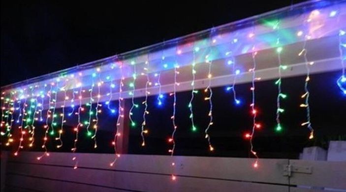 Новогодняя гирлянда Бахрома 500 LED, Разноцветный свет 24 м, 22,5W