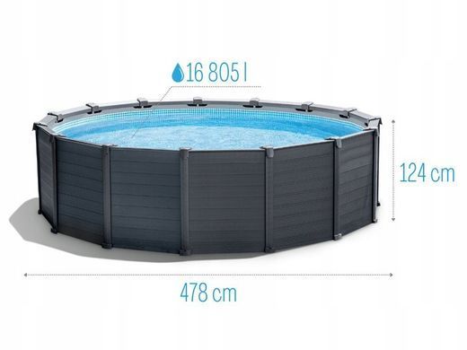 Круглый каркасный бассейн Intex 478 x 124 см