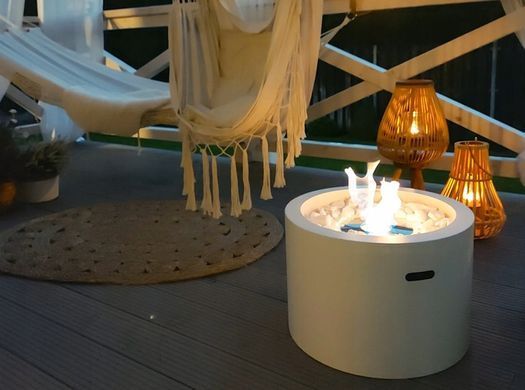 Структурный биокамин Moon white для террасы