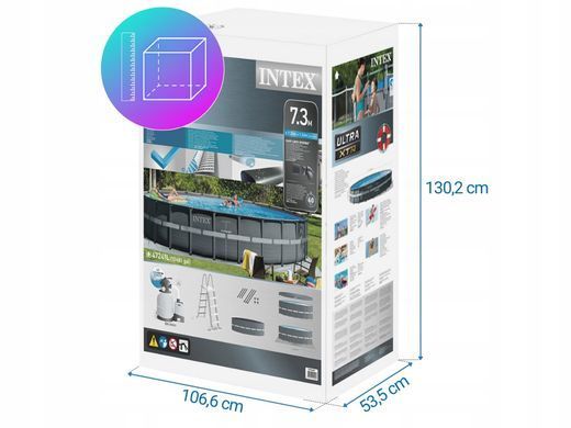 Садовый бассейн 732x132 с песочным насосом Intex + переключателем