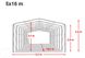 Гаражный павильон 5х16м – высота боковых стен 2,7м с воротами 4,1х2,5м, ПВХ 850, серый, установка - бетон - 9