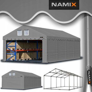 Шатер складской NAMIX COMFORT 6&times;8 м с ПВХ-тентом, оцинкованным каркасом и системой вентиляции AeroMax