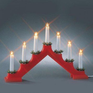 Новогоднее свечи 7 LED на мостике