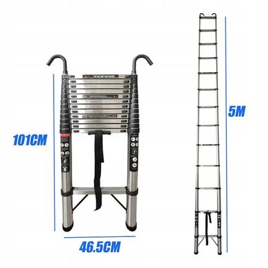 Лестница DayPlus 5 м сталь до 150 кг с крючками, Серебристый